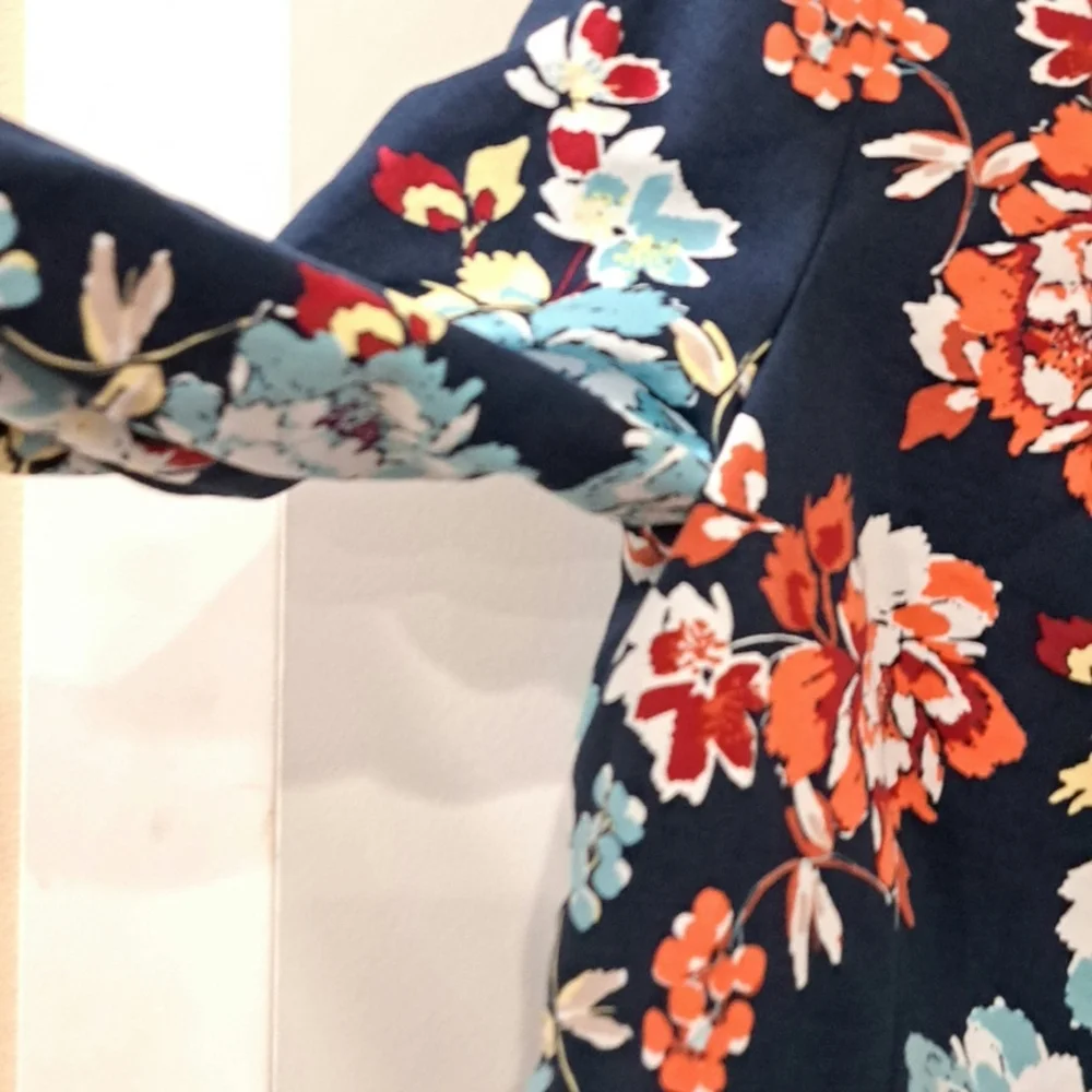 Simply Styled Floral blazer navy red blue Size M